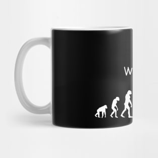 Human Evolution Jetpack Attack Mug